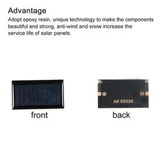 Mini Solar Panel Cell 5V 45mA 0.225W 53mm x 30mm for DIY Project Pack of 5
