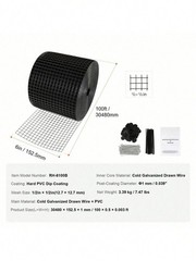 New PVC Coated Steel Solar Mesh 6x100ft Pest Barrier Durable Critter Guard Kit