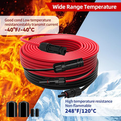 10AWG Solar Panel Extension Cable 10Ft Tinned Copper with Connectors for RV | 6M