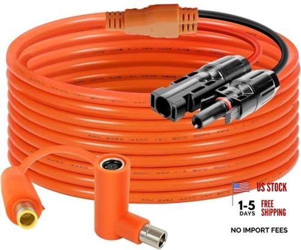 Solar Connector to DC 8mm Adapter Cable 12AWG + 14AWG Tinned Copper Wire 20FT