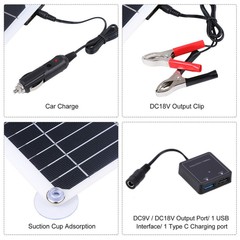 Solar Panel Kit w/100A Controller Dual USB Monocrystalline for Camping Caravan