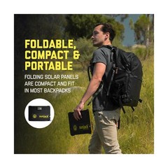 SunJack 40W Folding Portable Solar Panel Charger with Kickstands, IP67 Waterp…