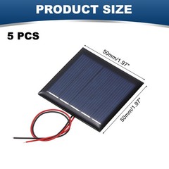 5Pcs 2.5V 0.25W 100mA Mini Solar Panels with Cable