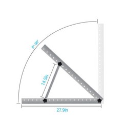 2 Set Solar Panel RV Tilt Mount（28in）Brackets Roof Flat Surface Adjustable Frame