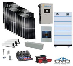 10KW Complete Offgrid Solar Kit – 15K Sol-Ark Inverter + 30.72KW OMO Stack Lithi