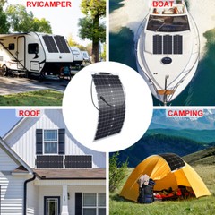 300W Watt Flexible Solar Panel Portable Mono RV Camping Battery Charge Boat 12V