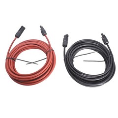1Pair 30ft 12AWG Black + Red Solar Panel Extension Cable Wire Connector