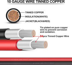 10 Gauge Wire Solar to O Ring Cable Solar Panel Adapter Kit Cable Connetor for R