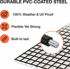 Solar Panel Bird Guard Mesh Screen – 6 in X 120 Ft Black PVC Coated Galvanized S
