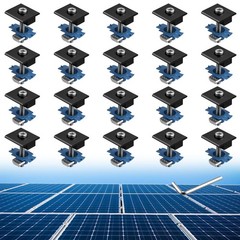 20pcs Solar Panel Mid Clamps Mounting Kit for Metal/Tin/Flat Roofs, RV, Black