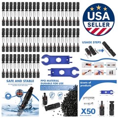 50 Pairs Certified Solar Connectors – Reliable 1000V 30A Installation Kit