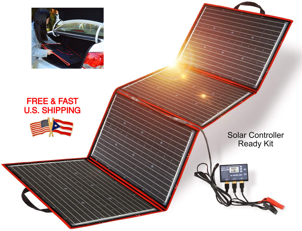 SOLAR PANEL 220 Watt Station Portable Foldable Highest Efficiency CONTROLLER KIT