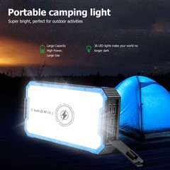 Portable 36800mAh Solar Power Bank Battery USB Charger External Fast Charging US