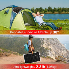 Flexible Solar Panels Waterproof Monocrystalline Solar Panel Camping RV Home Cha