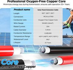 Mc4 to Xt60, 20FT Xt60 Connector Solar Charge Cable, 12AWG Pure Copper Solar Pan