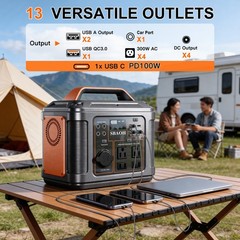 SBAOH 296Wh Portable Power Station Solar Generator for Outdoor Orange