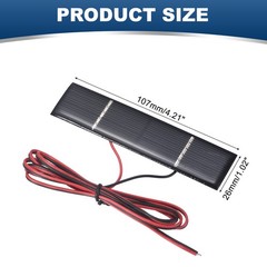 5V 0.25W 50mA Mini Solar Panels with Cable, 107 x 26mm