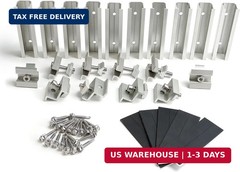Solar Panel Mounting Brackets Mid and End Clamps and Rails Kit | for Roofing Sol