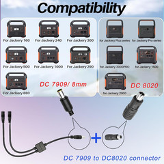 DC 8Mm Y Parallel Adapter Cable, DC 7909 Connector to 8Mm Parallel Adapter Cable