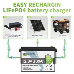 12V/24V 200Ah LiFePO4 Deep Cycle Lithium Battery for RV Marine Off-grid Solar