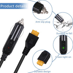 Portable12V/24V Car Charger Suitable for Ecoflow Delta/River, Bluetti EB55, Anke