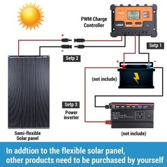 400W Flexible Solar Panel & Controller Mono RV Camping Battery Charge Boat 18V