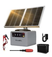 Electric Solar Fencer Kit 30Miles Solar Fence Charger W/Pre-Installed Battery