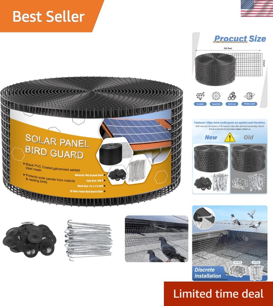 Durable 6in x 100ft Critter Guard for Solar Panels – Black PVC Coated Protection