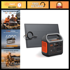 Portable Solar Generator 300W, 292Wh LiFePO4 Battery & 100W Solar Panel for RV,