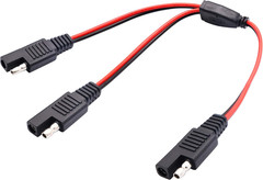 30Cm SAE Y Splitter Adapter Cable – 1 to 2 DC Power Automotive Extension Cable w