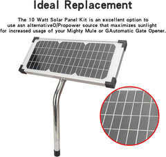 FM123 10 Watt Solar Panel Kit Fit for Mighty Mule Automatic Gate Openers, 12V Po