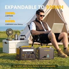 Jump 600X Portable Power Station 600W, 299Wh Solar Generator Lifepo4 Battery Pow