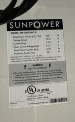 Sunpower Solar Panels 290W Lot of 25 Pieces. SPR-290E-WHT-D
