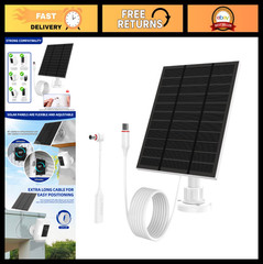 5W Solar Panel Charger for Outdoor Security Cameras – Waterproof, Adjustable, US