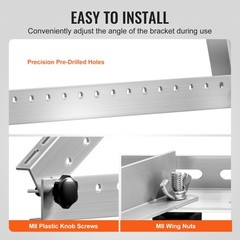 VEVOR 45-Inch Solar Panel Mount Brackets 0 – 90° Adjustable Tilt Brackets 2-Set