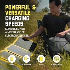 60W Foldable Waterproof Monocrystalline Solar Panel USB-C USB-A Camping