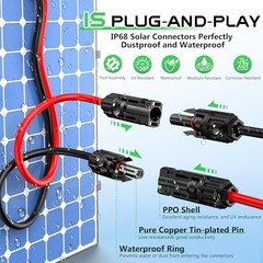 10AWG Solar to XT60 Cable, XT60 Solar Cable 10Ft XT60 Adapter 10AWG-10FT