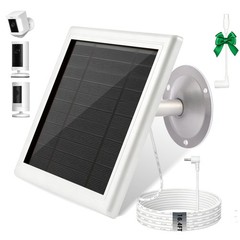 5W Solar Charger for Ring Stick Up Cam & Spotlight Cam – Waterproof, 16.4ft Cabl
