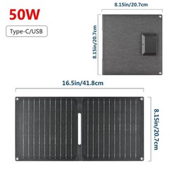 Luxuglow 50W Foldable Solar Panel Portable USB Type C Outdoor Charger