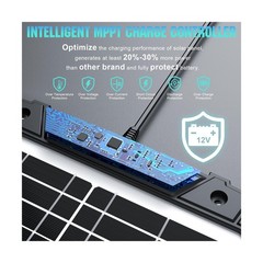 20W 12V Solar Powered Battery Charger & Maintainer, Built-in Smart MPPT Charg…