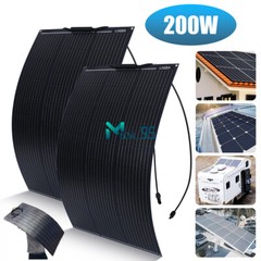 200W Watt 18V Monocrystalline Solar Panel RV Camping Home Off Grid Caravan Boat