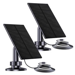 2Pack Solar Panel Power for Security Camera, Solar Panel Charge with USB+TypeC