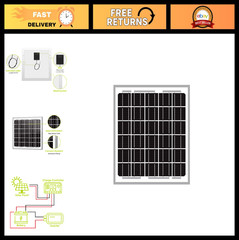 High-Efficiency 5W 12V Monocrystalline Solar Panel Battery Maintainer for RV, Bo
