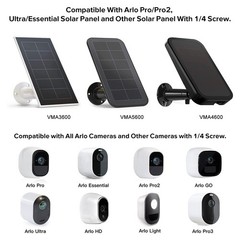 2Pack Gutter Mount Compatible with Arlo Essential Solar Panel, Arlo Pro 5S/Pr…