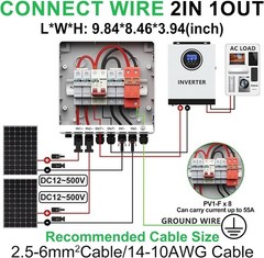 Waterproof 2-String PV Combiner Box with Circuit Breaker & Surge Protection