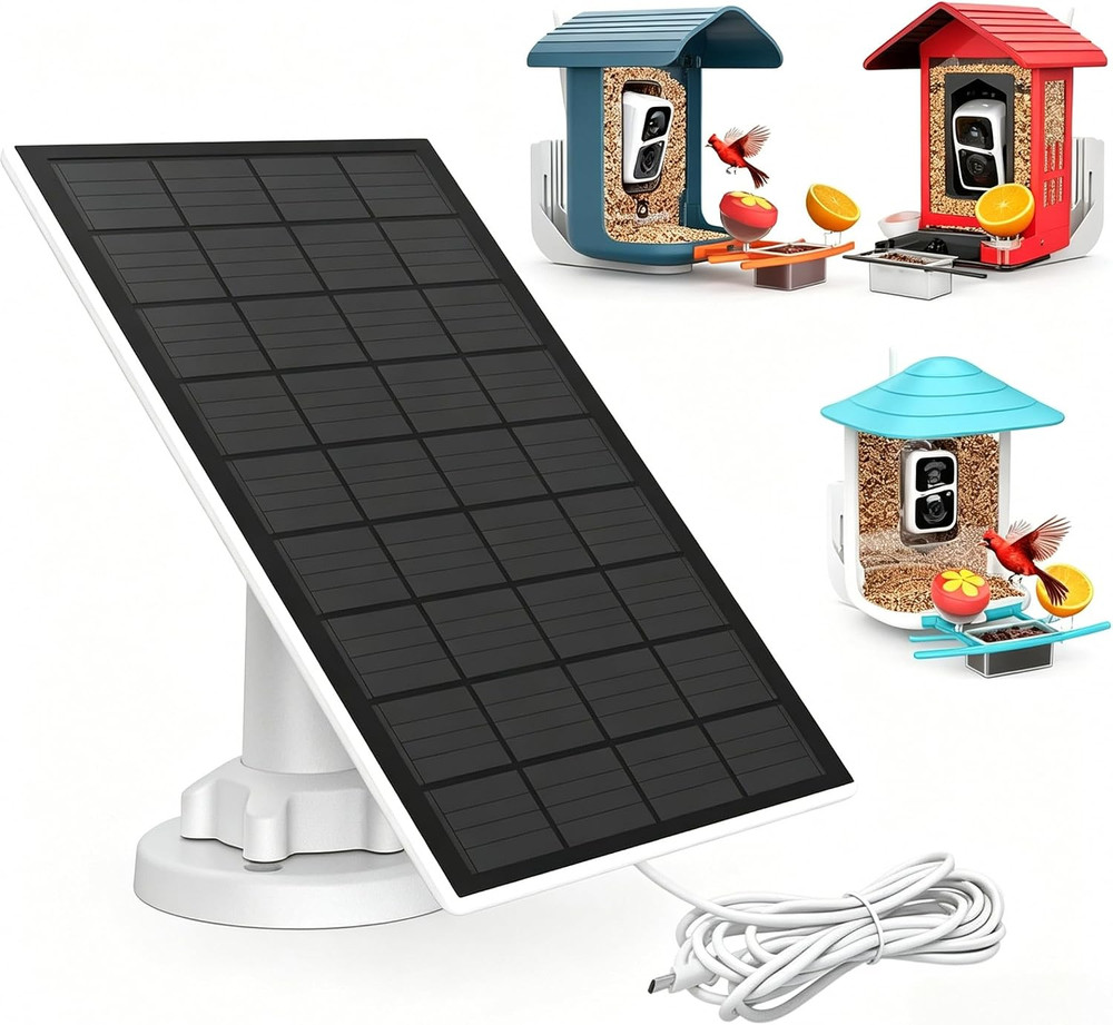 ® A10 Solar Panel for Bird Feeder Camera Only, Continuously Power Supply, IP65