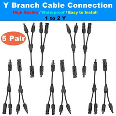 5Pairs Solar Panel 2Y Branch Cable Connectors Adapter Extension Connector