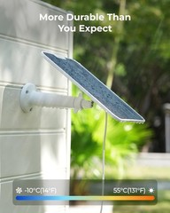 6W Solar Panel for Wireless Battery Cameras with Adjustable Mount & 4M Cable