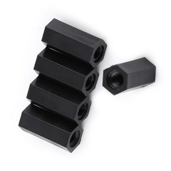 100Pcs Black M3x12mm Female Hex Threaded Spacer Standoff