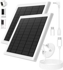 8W Solar Panel Ring Camera 2-Pack Solar Panel Charger Compatible W/ Ring Stick